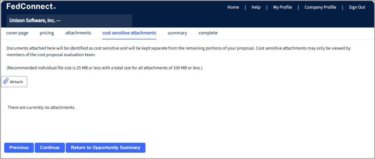 Cost Sensitve Attachments Page
